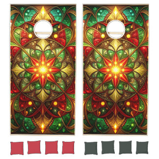 Red Green Decorative Cornhole Set