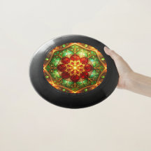 Red Green Decorative Floral Frisbee