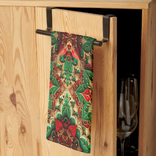 Red Green Decorative Holiday Kitchen Towel