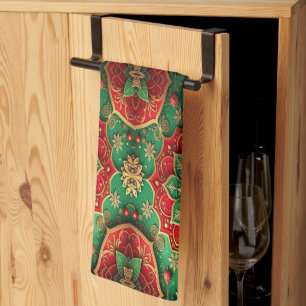 Red Green Decorative Holiday Kitchen Towel