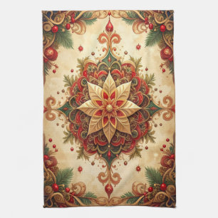 Red Green Decorative Holiday Kitchen Towel