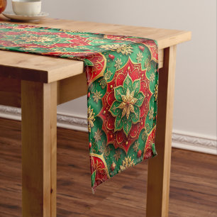 Red Green Decorative Holiday Table Runner