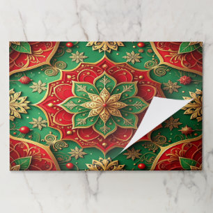 Red Green Decorative Holiday Tearaway Placemat