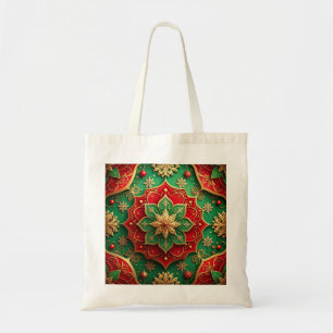 Red Green Decorative Holiday Tote Bag