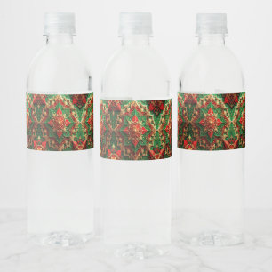 Red Green Decorative Holiday Water Bottle Label