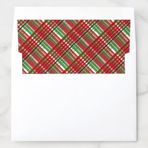 Red Green Diagonal Plaid Envelope Liner 5x7