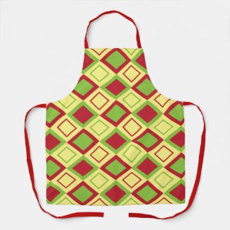 Red Green Diamond Geometric Pattern