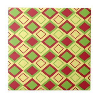 Red Green Diamond Geometric Pattern 