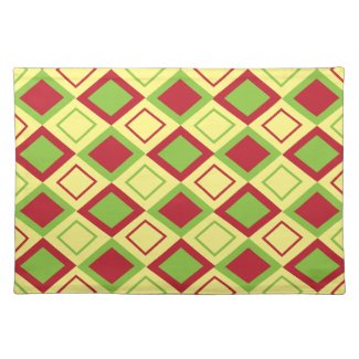 Red Green Diamond Geometric Pattern