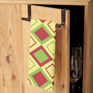 Red Green Diamond Geometric Pattern
