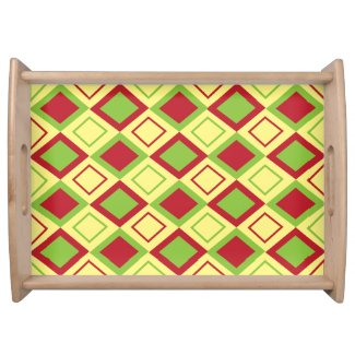 Red Green Diamond Geometric Pattern