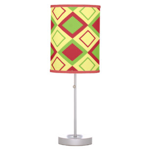 Red Green Diamond Geometric Table Lamp