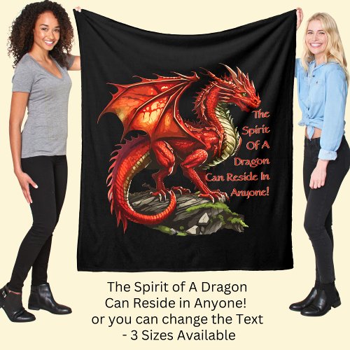 Red Green Dragon  Spirit Can Reside in Anyone Fleece Blanket