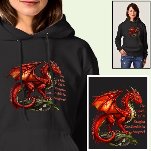 Red Green Dragon  Spirit Can Reside in Anyone Hoodie