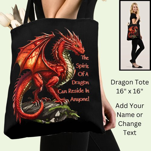 Red Green Dragon  Spirit Can Reside in Anyone Tote Bag