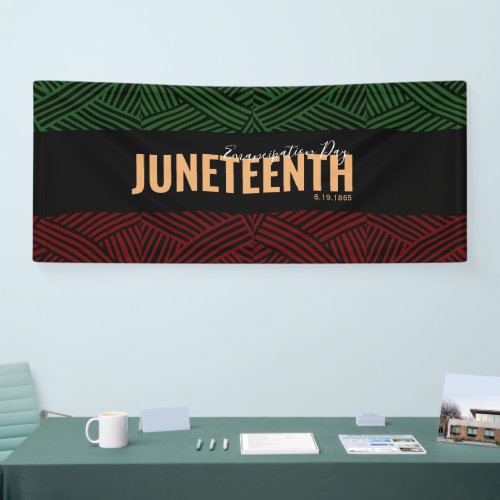 Red Green Emancipation Day June 19 JUNETEENTH Banner