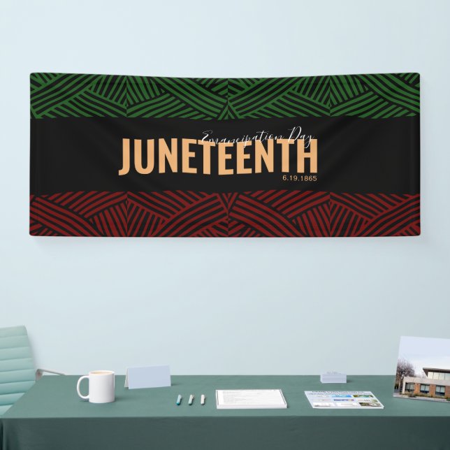 Red Green Emancipation Day June 19 JUNETEENTH Banner (Tradeshow)
