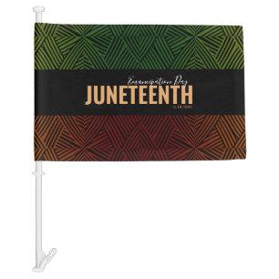 Red Green Emancipation Day June 19 JUNETEENTH Car Flag