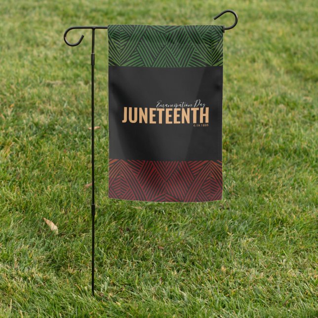 Red Green Emancipation Day June 19 JUNETEENTH Garden Flag (In SItu)