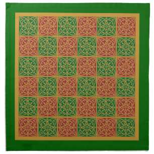 Red Green Fleur-de-Lis Holiday Pattern Napkin
