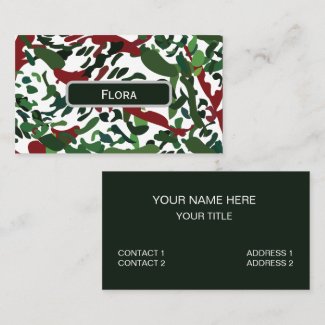Red Green Flora Botanical Business Card
