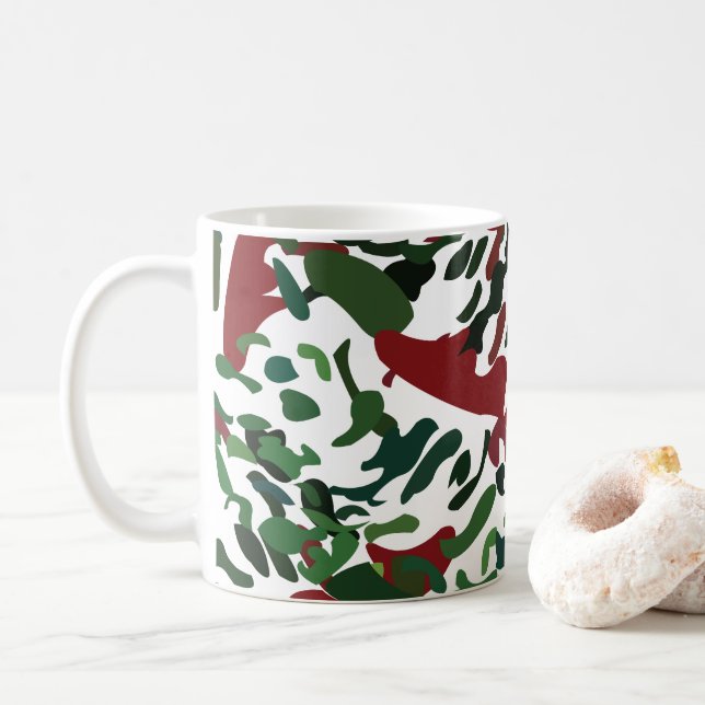 Red Green Flora Botanical Coffee Mug (With Donut)