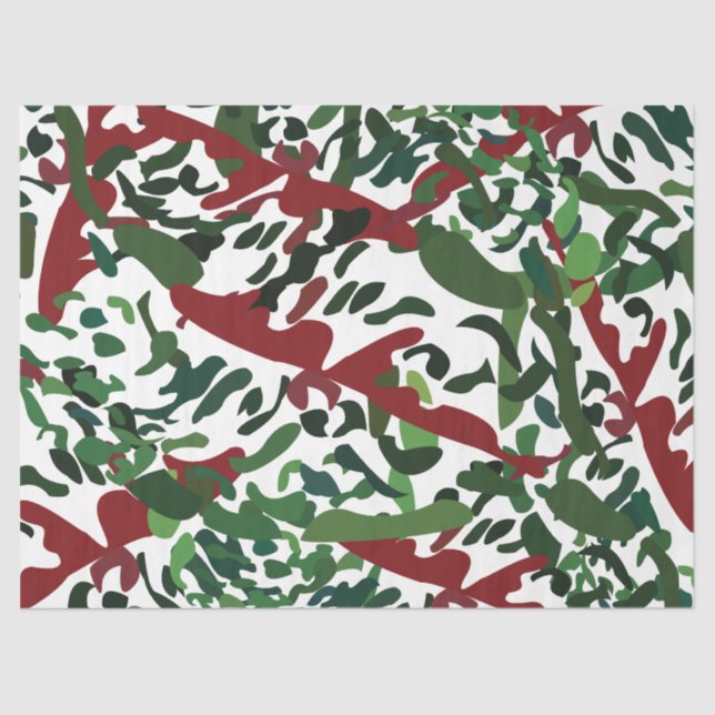 Red Green Flora Botanical Tissue Paper (Front)