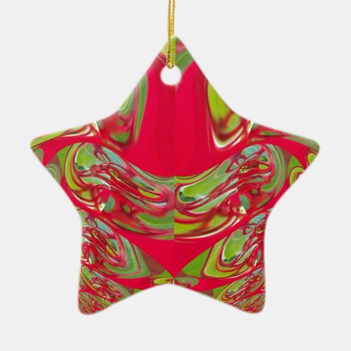 Red  Green Flora Vintage Hakuna Matata Gifts Ceramic Ornament