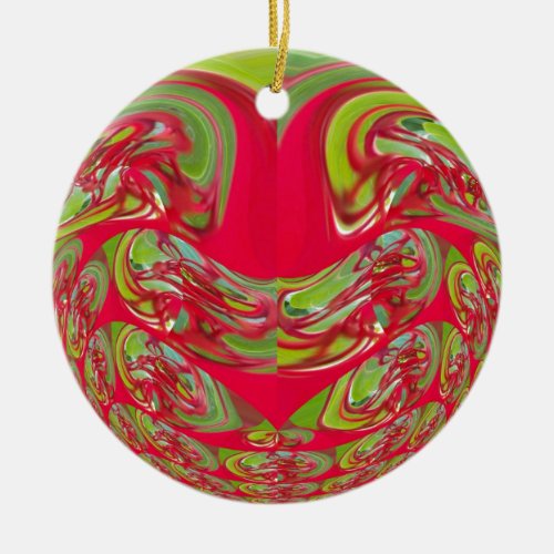 Red  Green Flora Vintage Hakuna Matata Gifts Ceramic Ornament