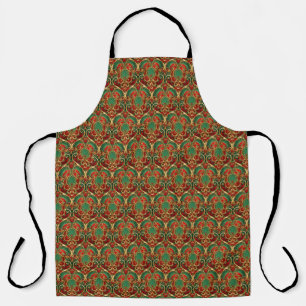Red Green Floral Christmas Holiday Apron