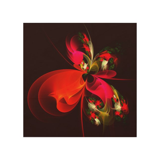 Red Green Floral Modern Abstract Art Pattern #02 (Front)