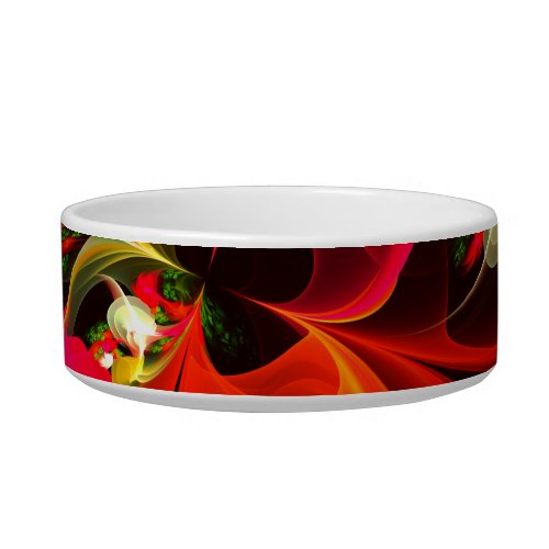 Red Green Floral Modern Abstract Art Pattern 02 Bowl