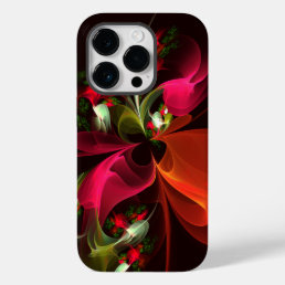 Red Green Floral Modern Abstract Art Pattern #02 Case-Mate iPhone 14 Pro Case