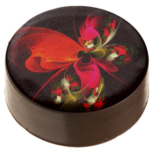 Red Green Floral Modern Abstract Art Pattern 02 Chocolate Covered Oreo