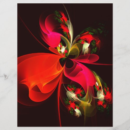 Red Green Floral Modern Abstract Art Pattern 02 Flyer