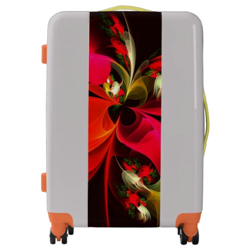Red Green Floral Modern Abstract Art Pattern 02 Luggage