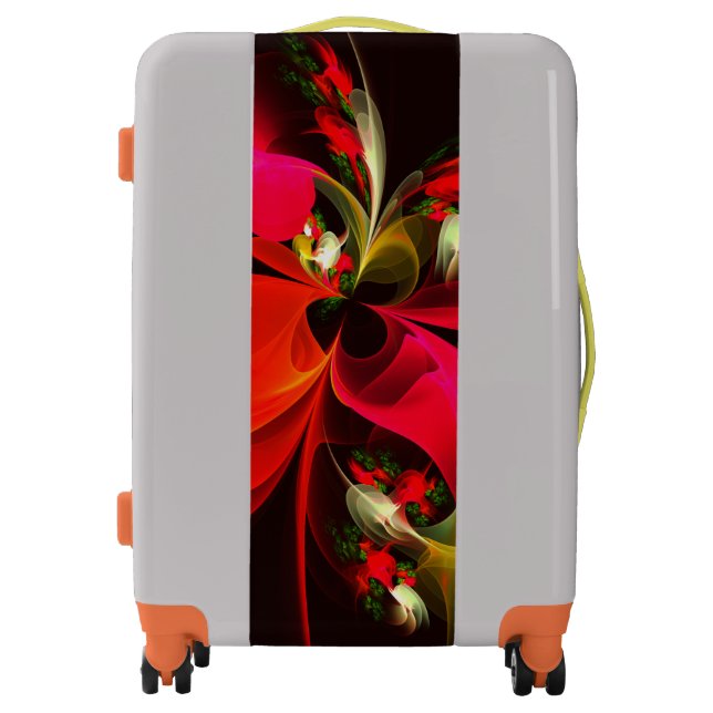 Red Green Floral Modern Abstract Art Pattern #02 Luggage (Front)
