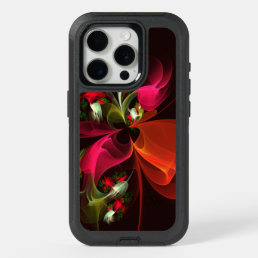 Red Green Floral Modern Abstract Art Pattern #02 iPhone 15 Pro Case