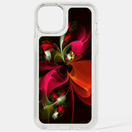 Red Green Floral Modern Abstract Art Pattern #02 iPhone 15 Plus Case