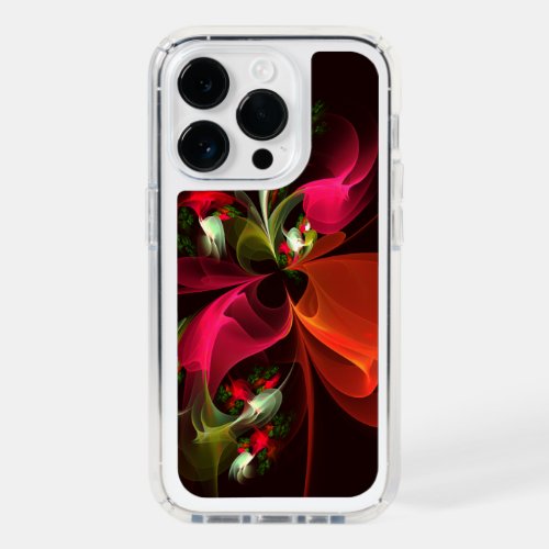 Red Green Floral Modern Abstract Art Pattern 02 Speck iPhone 14 Pro Case