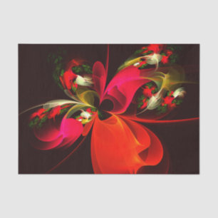 Red Green Floral Modern Abstract Art Pattern #02 Tissue Paper