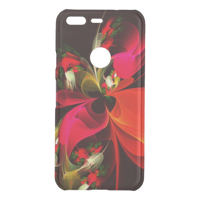 Red Green Floral Modern Abstract Art Pattern #02 Uncommon Google Pixel Case (Back)