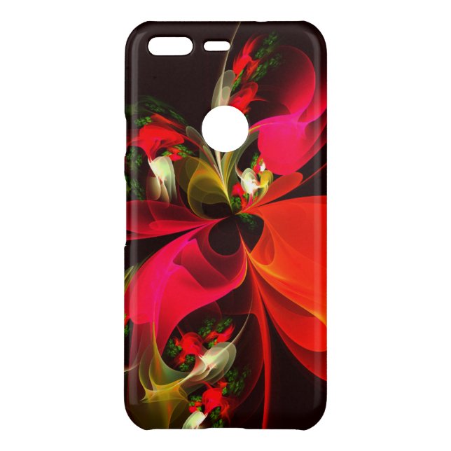 Red Green Floral Modern Abstract Art Pattern #02 Uncommon Google Pixel Case (Back)