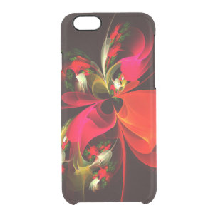 Red Green Floral Modern Abstract Art Pattern #02 Clear iPhone 6/6S Case
