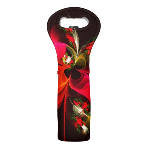 Red Green Floral Modern Abstract Art Pattern 02 Wine Bag