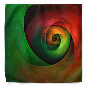 Red Green Floral Modern Abstract Art Pattern #21 Bandana
