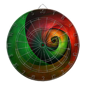 Red Green Floral Modern Abstract Art Pattern #21 Dart Board