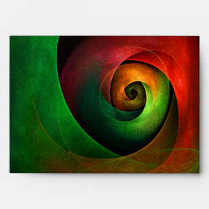 Red Green Floral Modern Abstract Art Pattern #21 Envelope