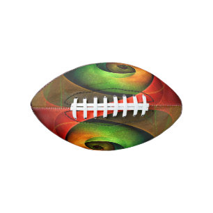 Red Green Floral Modern Abstract Art Pattern #21 Football