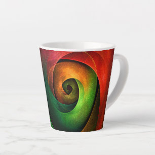 Red Green Floral Modern Abstract Art Pattern #21 Latte Mug